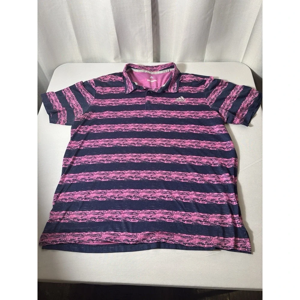 Adidas Golf Performance Polo Shirt Mens XL Painted Stripe Mesh~2‎ Shirts